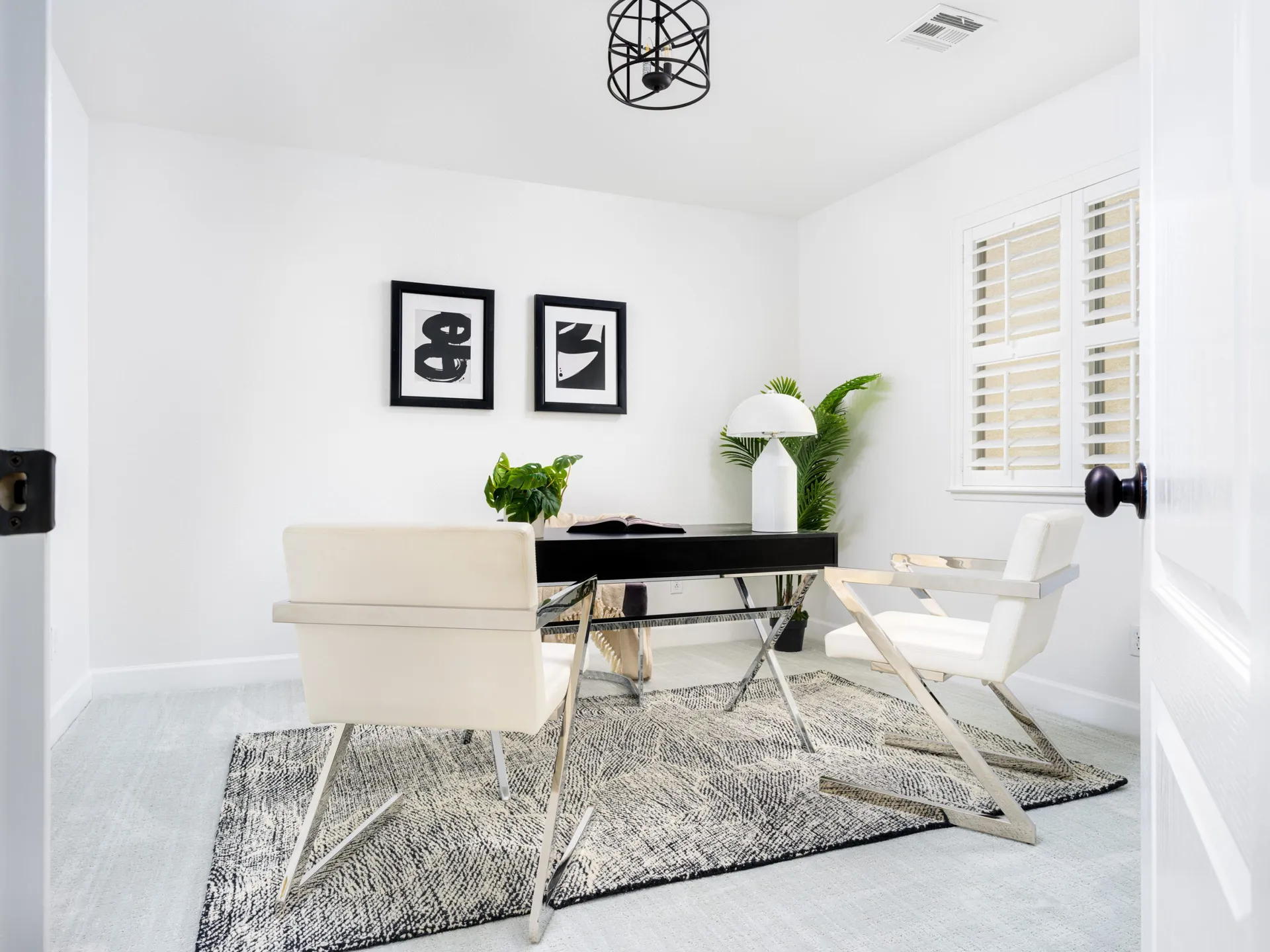 Modern home office with sleek furniture and contemporary design in Las Vegas