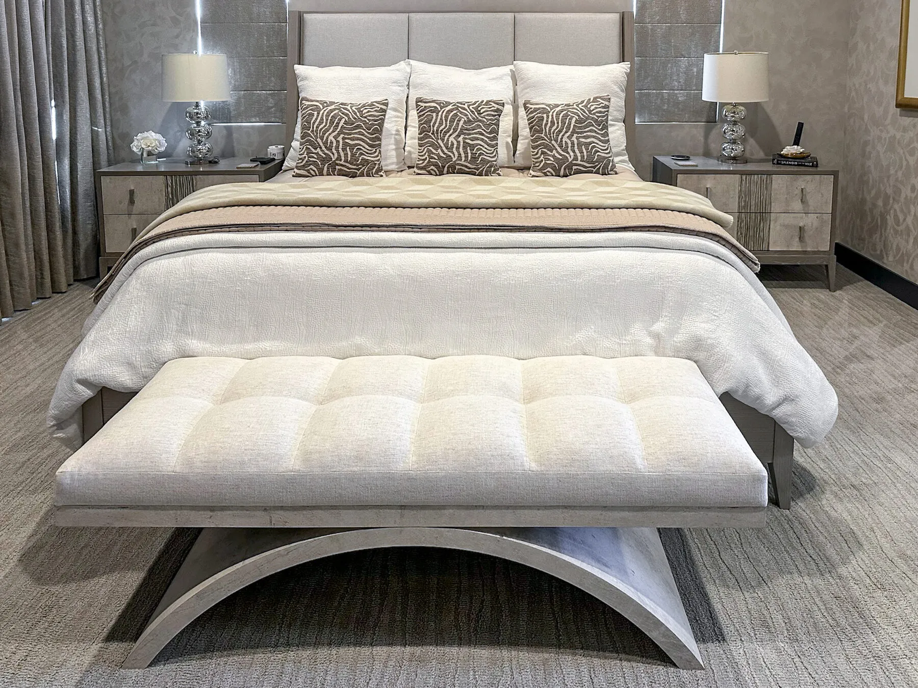 Sculpted Bench at the Foot of the Bed