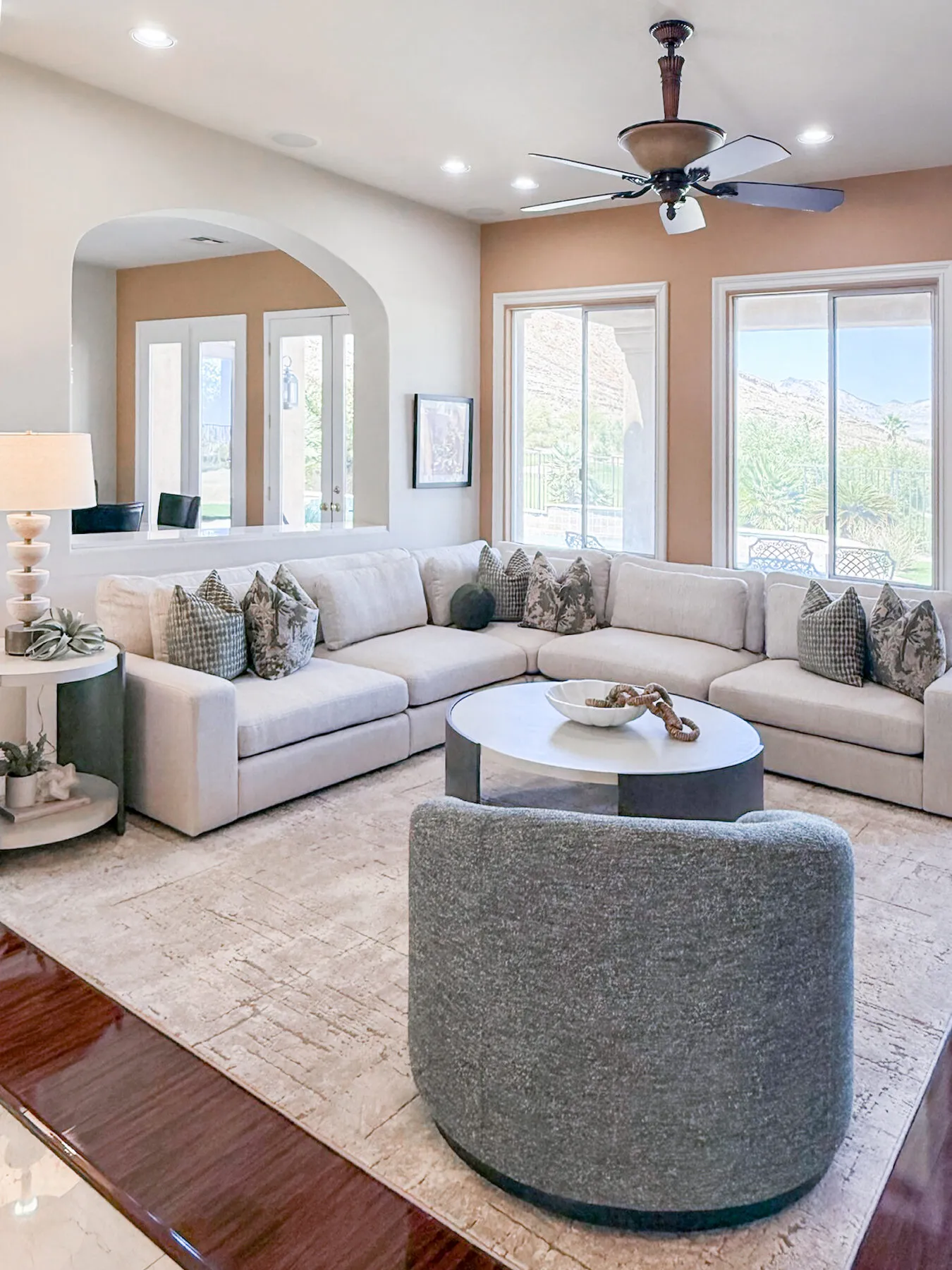 Open Family Room with Mountain Views